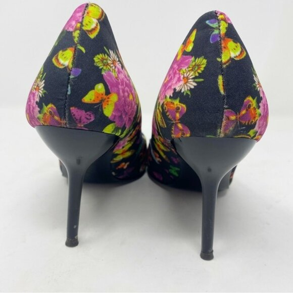 BCBGirls Floral Butterfly Spike Heels Size 8 Pointed Toe Barbiecore - Picture 5 of 9